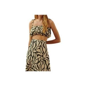 NEW CALA DE LA CRUZ lava crop top in arrecife black-white